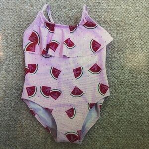 Girls Pink Watermelon One-Piece Swimsuit